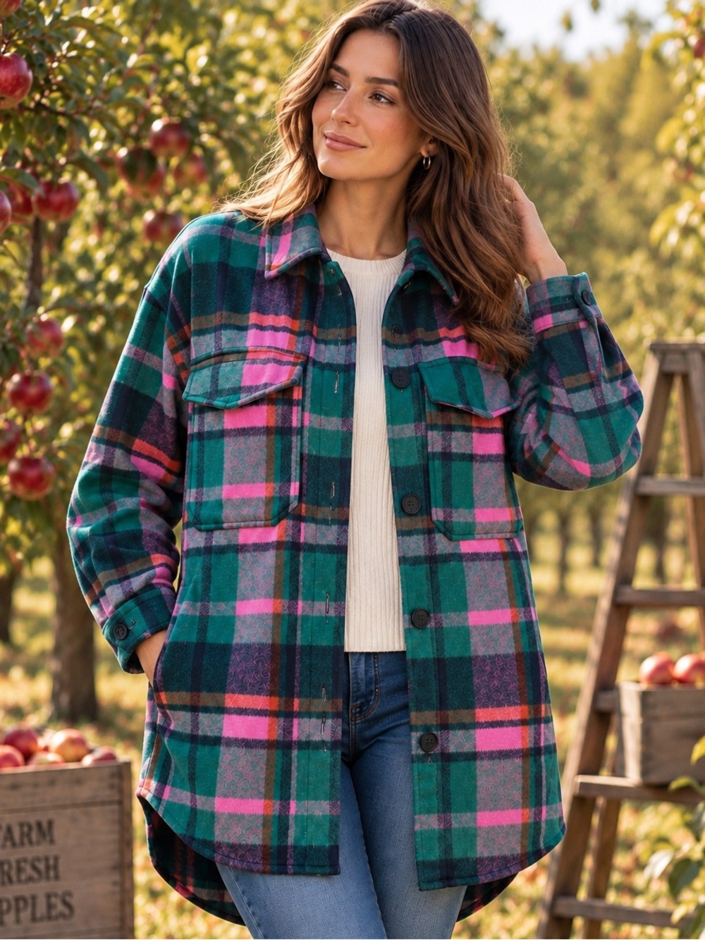 Avec Les Filles Boxy Plaid Shacket | Size 1X